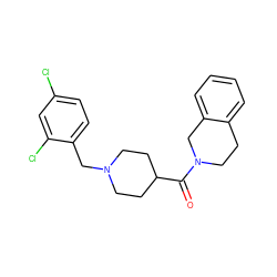 O=C(C1CCN(Cc2ccc(Cl)cc2Cl)CC1)N1CCc2ccccc2C1 ZINC000045771105