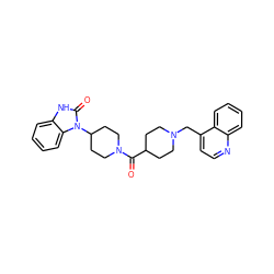 O=C(C1CCN(Cc2ccnc3ccccc23)CC1)N1CCC(n2c(=O)[nH]c3ccccc32)CC1 ZINC000058575637