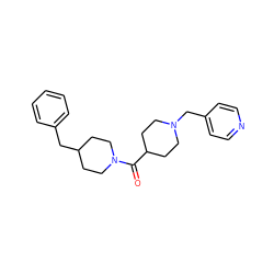 O=C(C1CCN(Cc2ccncc2)CC1)N1CCC(Cc2ccccc2)CC1 ZINC000058581502