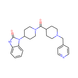 O=C(C1CCN(Cc2ccncc2)CC1)N1CCC(n2c(=O)[nH]c3ccccc32)CC1 ZINC000058583609