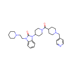 O=C(C1CCN(Cc2ccncc2)CC1)N1CCC(n2c(=O)n(CCN3CCCCC3)c3ccccc32)CC1 ZINC000003928044