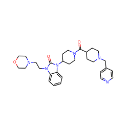 O=C(C1CCN(Cc2ccncc2)CC1)N1CCC(n2c(=O)n(CCN3CCOCC3)c3ccccc32)CC1 ZINC000058576257