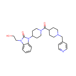 O=C(C1CCN(Cc2ccncc2)CC1)N1CCC(n2c(=O)n(CCO)c3ccccc32)CC1 ZINC000058581440