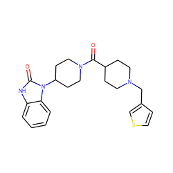 O=C(C1CCN(Cc2ccsc2)CC1)N1CCC(n2c(=O)[nH]c3ccccc32)CC1 ZINC000058583625