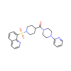 O=C(C1CCN(S(=O)(=O)c2cccc3cccnc23)CC1)N1CCN(c2ccccn2)CC1 ZINC000004101473