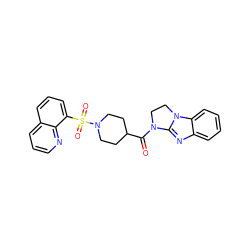 O=C(C1CCN(S(=O)(=O)c2cccc3cccnc23)CC1)N1CCn2c1nc1ccccc12 ZINC000006577992