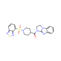 O=C(C1CCN(S(=O)(=O)c2cccc3nsnc23)CC1)N1CCn2c1nc1ccccc12 ZINC000004004453