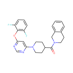 O=C(C1CCN(c2cc(Oc3c(F)cccc3F)ncn2)CC1)N1CCc2ccccc2C1 ZINC001772579336