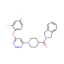 O=C(C1CCN(c2cc(Oc3ccc(F)cc3F)ncn2)CC1)N1Cc2ccccc2C1 ZINC001772604039