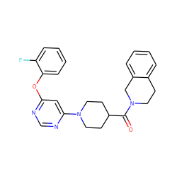 O=C(C1CCN(c2cc(Oc3ccccc3F)ncn2)CC1)N1CCc2ccccc2C1 ZINC001772573839