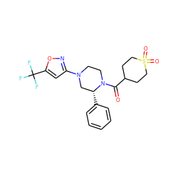 O=C(C1CCS(=O)(=O)CC1)N1CCN(c2cc(C(F)(F)F)on2)C[C@H]1c1ccccc1 ZINC001772647754