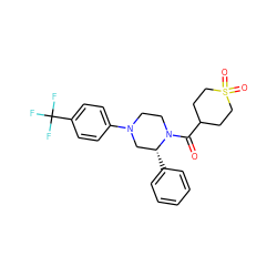 O=C(C1CCS(=O)(=O)CC1)N1CCN(c2ccc(C(F)(F)F)cc2)C[C@H]1c1ccccc1 ZINC001772603250