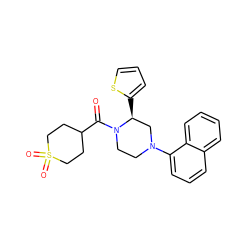 O=C(C1CCS(=O)(=O)CC1)N1CCN(c2cccc3ccccc23)C[C@@H]1c1cccs1 ZINC001772581353