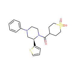 O=C(C1CCS(=O)(=O)CC1)N1CCN(c2ccccc2)C[C@@H]1c1cccs1 ZINC001772642516