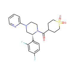 O=C(C1CCS(=O)(=O)CC1)N1CCN(c2ccccn2)C[C@H]1c1ccc(F)cc1F ZINC001772583019