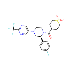 O=C(C1CCS(=O)(=O)CC1)N1CCN(c2cnc(C(F)(F)F)nc2)C[C@@H]1c1ccc(F)cc1 ZINC001772577903