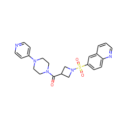 O=C(C1CN(S(=O)(=O)c2ccc3ncccc3c2)C1)N1CCN(c2ccncc2)CC1 ZINC000084671985