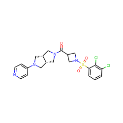 O=C(C1CN(S(=O)(=O)c2cccc(Cl)c2Cl)C1)N1C[C@@H]2CN(c3ccncc3)C[C@@H]2C1 ZINC000084690955