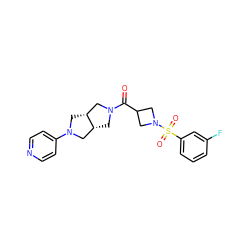 O=C(C1CN(S(=O)(=O)c2cccc(F)c2)C1)N1C[C@@H]2CN(c3ccncc3)C[C@@H]2C1 ZINC000084671710