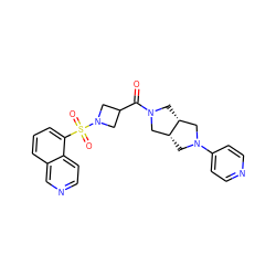 O=C(C1CN(S(=O)(=O)c2cccc3cnccc23)C1)N1C[C@@H]2CN(c3ccncc3)C[C@@H]2C1 ZINC000084672454