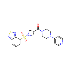 O=C(C1CN(S(=O)(=O)c2cccc3nsnc23)C1)N1CCN(c2ccncc2)CC1 ZINC000084672128