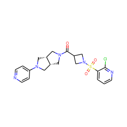 O=C(C1CN(S(=O)(=O)c2cccnc2Cl)C1)N1C[C@@H]2CN(c3ccncc3)C[C@@H]2C1 ZINC000084671713