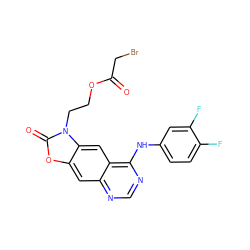 O=C(CBr)OCCn1c(=O)oc2cc3ncnc(Nc4ccc(F)c(F)c4)c3cc21 ZINC001772613009