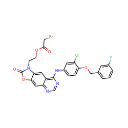 O=C(CBr)OCCn1c(=O)oc2cc3ncnc(Nc4ccc(OCc5cccc(F)c5)c(Cl)c4)c3cc21 ZINC001772633619