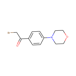 O=C(CBr)c1ccc(N2CCOCC2)cc1 ZINC000000158849