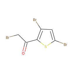 O=C(CBr)c1sc(Br)cc1Br ZINC000045353870