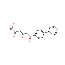 O=C(CC(=O)C(=O)O)CC(=O)c1ccc(-c2ccccc2)cc1 ZINC000101049970