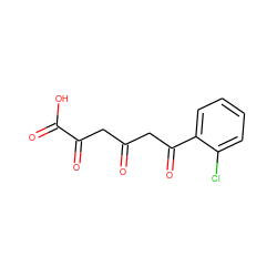 O=C(CC(=O)C(=O)O)CC(=O)c1ccccc1Cl ZINC000101048075