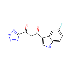 O=C(CC(=O)c1c[nH]c2ccc(F)cc12)c1nn[nH]n1 ZINC000137567477