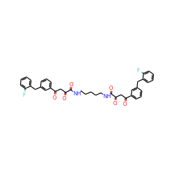 O=C(CC(=O)c1cccc(Cc2ccccc2F)c1)C(=O)NCCCCCNC(=O)C(=O)CC(=O)c1cccc(Cc2ccccc2F)c1 ZINC000150540144