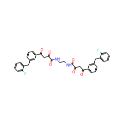 O=C(CC(=O)c1cccc(Cc2ccccc2F)c1)C(=O)NCCNC(=O)C(=O)CC(=O)c1cccc(Cc2ccccc2F)c1 ZINC000101002409