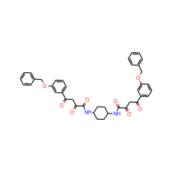 O=C(CC(=O)c1cccc(OCc2ccccc2)c1)C(=O)NC1CCC(NC(=O)C(=O)CC(=O)c2cccc(OCc3ccccc3)c2)CC1 ZINC000150605843