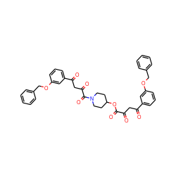 O=C(CC(=O)c1cccc(OCc2ccccc2)c1)C(=O)OC1CCN(C(=O)C(=O)CC(=O)c2cccc(OCc3ccccc3)c2)CC1 ZINC000150607129