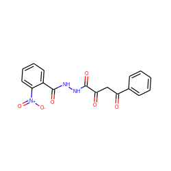 O=C(CC(=O)c1ccccc1)C(=O)NNC(=O)c1ccccc1[N+](=O)[O-] ZINC000100519021