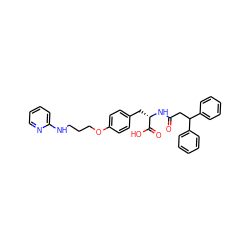 O=C(CC(c1ccccc1)c1ccccc1)N[C@@H](Cc1ccc(OCCCNc2ccccn2)cc1)C(=O)O ZINC001772626914