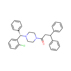 O=C(CC(c1ccccc1)c1ccccc1)N1CCN([C@@H](c2ccccc2)c2ccccc2Cl)CC1 ZINC000045365131