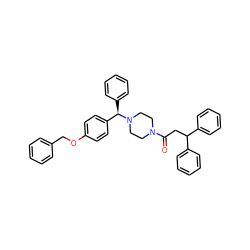 O=C(CC(c1ccccc1)c1ccccc1)N1CCN([C@H](c2ccccc2)c2ccc(OCc3ccccc3)cc2)CC1 ZINC000138230084