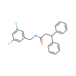 O=C(CC(c1ccccc1)c1ccccc1)NCc1cc(Cl)cc(Cl)c1 ZINC000029338983