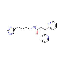 O=C(CC(c1ccccn1)c1ccccn1)NCCCCc1c[nH]cn1 ZINC000013490242