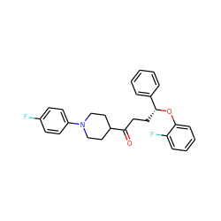 O=C(CC[C@@H](Oc1ccccc1F)c1ccccc1)C1CCN(c2ccc(F)cc2)CC1 ZINC000027629505