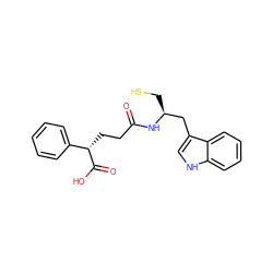 O=C(CC[C@H](C(=O)O)c1ccccc1)N[C@@H](CS)Cc1c[nH]c2ccccc12 ZINC000027711651