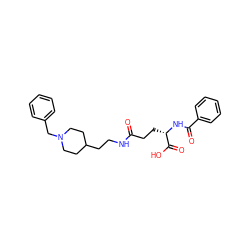 O=C(CC[C@H](NC(=O)c1ccccc1)C(=O)O)NCCC1CCN(Cc2ccccc2)CC1 ZINC000142251387