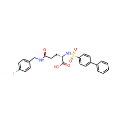 O=C(CC[C@H](NS(=O)(=O)c1ccc(-c2ccccc2)cc1)C(=O)O)NCc1ccc(F)cc1 ZINC000653819613