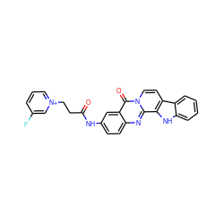 O=C(CC[n+]1cccc(F)c1)Nc1ccc2nc3c4[nH]c5ccccc5c4ccn3c(=O)c2c1 ZINC000096258327