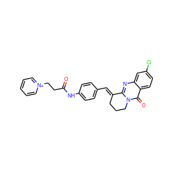 O=C(CC[n+]1ccccc1)Nc1ccc(/C=C2\CCCn3c2nc2cc(Cl)ccc2c3=O)cc1 ZINC000084596506