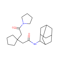 O=C(CC1(CC(=O)N2CCCC2)CCCC1)NC1C2CC3CC(C2)CC1C3 ZINC000043073372